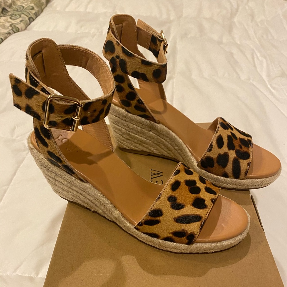 New Jcrew leopard wedge